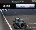 Nico Rosberg 2016 Çin Grand Prix zaferi kutluyor